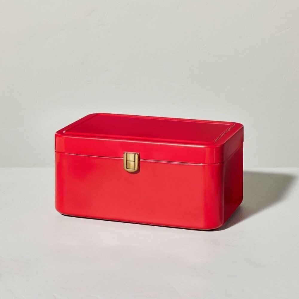 Hearth & Hand Magnolia Metal Latch Box Red/Gold -‎ Christmas 2023